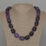 Necklace Agate Purple Natural Stone Bar, diameter 16x19mm+/-, length 53cm+
