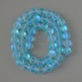 Opal Glass Beads smooth round sky blue matte chameleon, diameter 8mm +/-, length 38cm +/- on a thread
