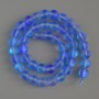 Opal Glass Beads smooth round blue matte chameleon, diameter 8mm +/-, length 38cm +/- on a thread