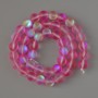 Opal Glass Beads smooth round raspberry matte chameleon, diameter 8mm +/-, length 38cm +/- on a thread