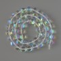 Opal Glass Beads smooth round white transparent chameleon, diameter 8mm +/-, length 38cm +/- on a thread