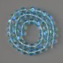 Opal Glass Beads smooth round sky blue transparent chameleon, diameter 8mm +/-, length 38cm +/- on a thread