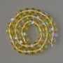 Opal Glass Beads smooth round yellow transparent chameleon, diameter 8mm +/-, length 38cm +/- on a thread