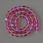 Opal Glass Beads smooth round raspberry transparent chameleon, diameter 8mm +/-, length 38cm +/- on a thread