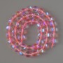 Opal Glass Beads smooth round pink transparent chameleon, diameter 8mm +/-, length 38cm +/- on a thread