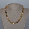 Yellow Agate Necklace, Smooth Ball, Diameter 10mm+-, Length 48cm+