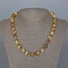 Yellow Agate Necklace, Smooth Ball, Diameter 12mm+-, Length 47cm+