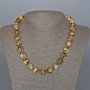 Yellow Agate Necklace, Smooth Ball, Diameter 12mm+-, Length 47cm+