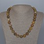 Yellow Petersite Natural Stone Necklace, Smooth Ball, Diameter 12mm+-, Length 48cm+