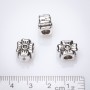 Pandora-Style "Four-Leaf Clover" Bead 12x10mm, 4mm Hole, 20g Pack ±7pcs