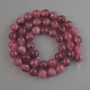 Rubellite Tourmaline Beads natural stone, faceted round, diameter 8mm +/-, length 38cm +/- on a strand