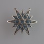 Star Brooch blue rhinestones, silver-tone metal 26x26mm