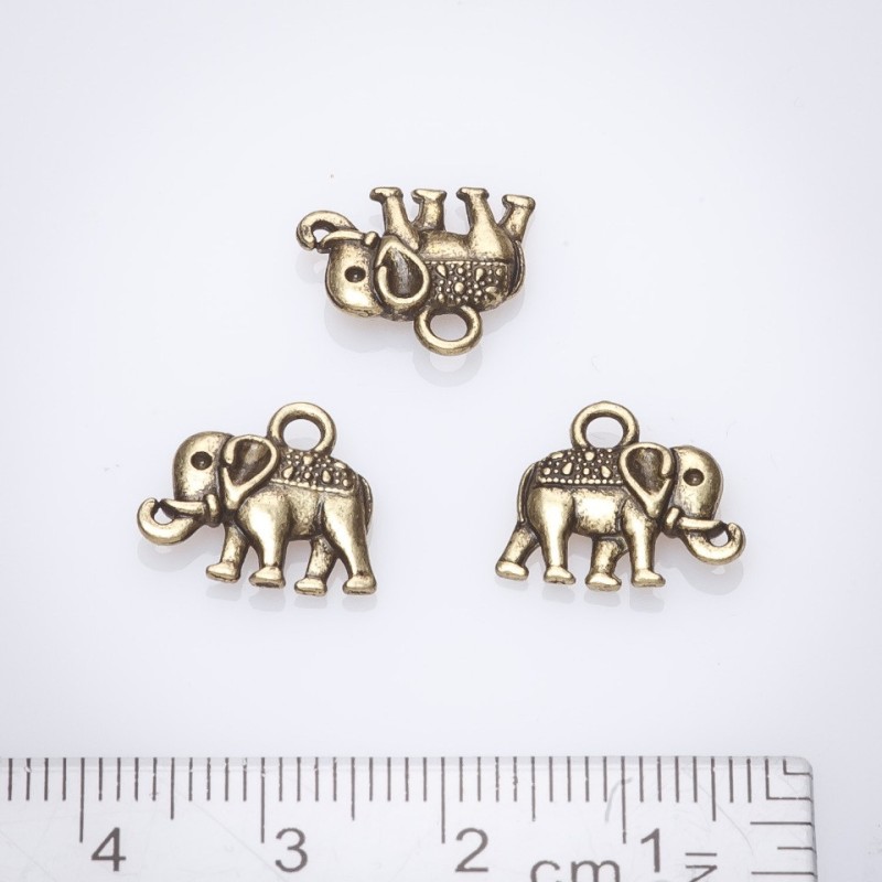 Findings Pendant Elephant 14mm "bronze" pkg. 20g +/-22pcs