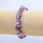 Amethyst Bracelet, Natural Stone Chips, Diameter 8(+-)mm, Circumference 18cm (Stretch)