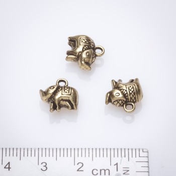 Findings Pendant Elephant 10mm "bronze" pack 20g +/- 11 pcs