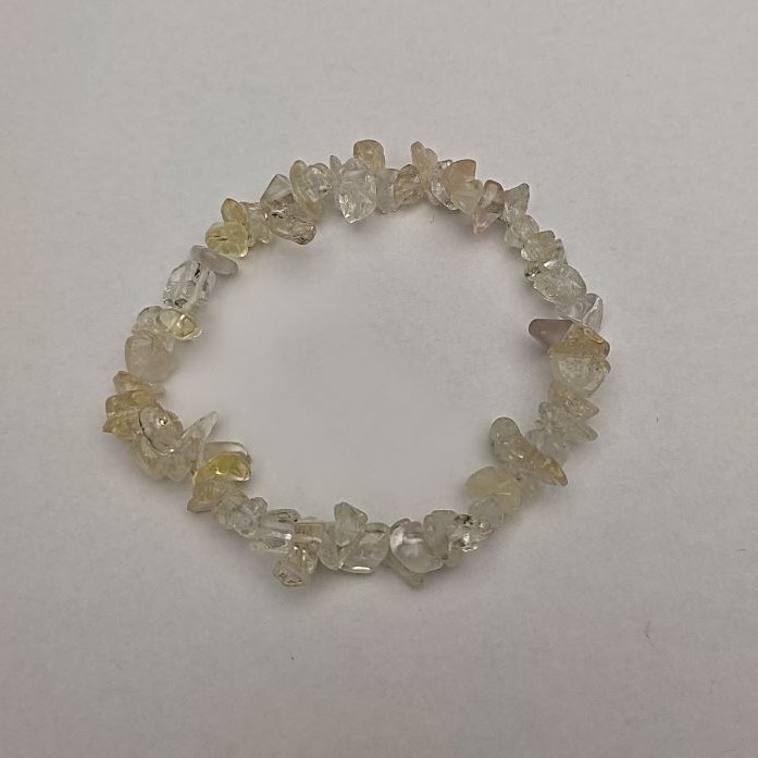 Assorted Rock Crystal and Citrine Chip Stretch Bracelet, Diameter 8x3mm+-, Length 18cm+-