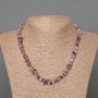 Charoite Natural Stone Chip Necklace, Diameter 9x2mm+-, Length 47cm+