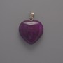 Heart Pendant Purple Agate, diameter 20x20x6mm+-, length 28mm+