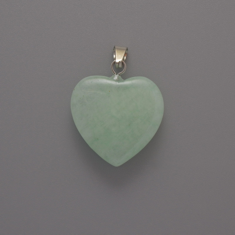 Heart Pendant Angelite, diameter 20x20x6mm+-, length 28mm+