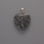 Heart Pendant Larvikite, diameter 20x20x6mm+-, length 28mm+