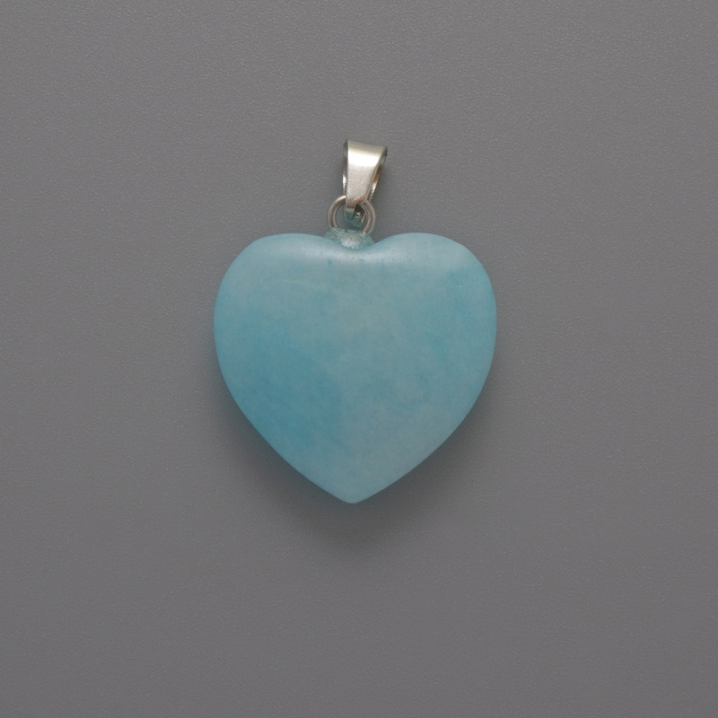 Heart Pendant Aquamarine, diameter 20x20x6mm+-, length 28mm+