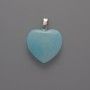 Heart Pendant Aquamarine, diameter 20x20x6mm+-, length 28mm+
