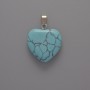 Heart Pendant Blue Turquoise, diameter 20x20x6mm+-, length 28mm+