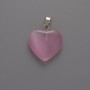 Heart Pendant Pink Cat's Eye, diameter 20x20x5mm+-, length 26mm+
