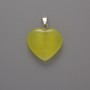 Heart Pendant Yellow Cat's Eye, diameter 20x20x5mm+-, length 26mm+
