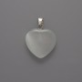Heart Pendant White Cat's Eye, diameter 20x20x5mm+-, length 26mm+