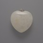 Rock Crystal Heart Pendant 30×30×12mm+/-, length 36mm+