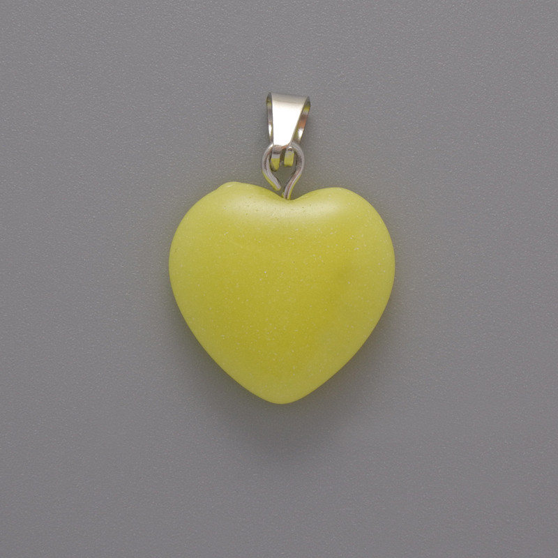 Citrine (Synthetic) Heart Pendant 16×16×5mm
