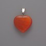 Orange Cat's Eye Heart Pendant, diameter 15×16×5mm+/-, length 23mm+