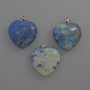 Heart Pendant Lapis Lazuli, diameter 25x25x9mm+/-, length 33mm+