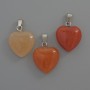 Heart Pendant Carnelian, diameter 15x15x6mm+/-, length 23mm+