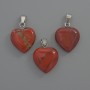 Heart Pendant Red Jasper, diameter 15x15x6mm+/-, length 23mm+