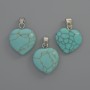 Heart Pendant Turquoise, diameter 15x15x6mm+/-, length 23mm+