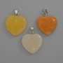 Heart Pendant Yellow Agate, diameter 20x20x6mm+/-, length 28mm+