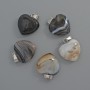Heart Pendant Black Agate, diameter 15x15x6mm+/-, length 23mm+