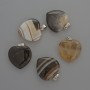 Heart Pendant Black Agate, diameter 20x20x6mm+/-, length 28mm+