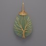 Jade Pendant in Gold-Tone Wire Wrap, 44x24x9mm+ Diameter