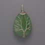 Jade Pendant in Silver-Tone Wire Wrap, diameter 44x24x9mm+