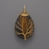 Tiger's Eye Pendant in Gold-Tone Wire Wrap, diameter 44x24x9mm+