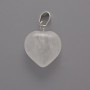 Rock Crystal Heart Pendant, diameter 20x20x6mm+/-, length 28mm+