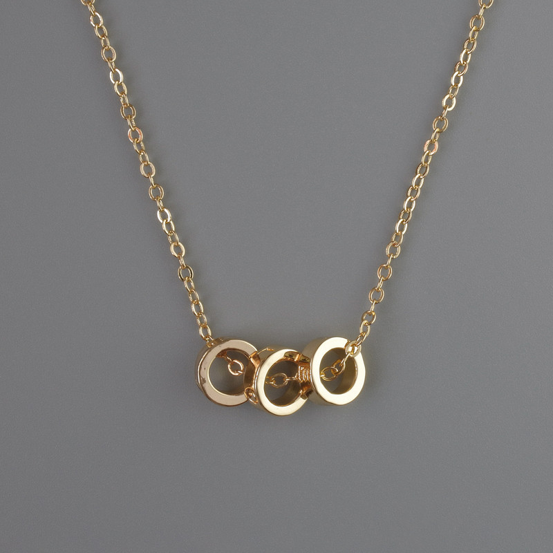 Pendant on Chain, Gold-Tone Metal, 8x3mm, Thickness 1mm +/-, Chain Length 40-45cm +