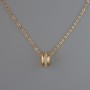 Pendant on Chain, Gold-Tone Metal, 10x6mm, Thickness 1mm +/-, Chain Length 40-45cm +