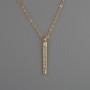 Pendant on Chain, Gold-Tone Metal, 26x3mm, Thickness 1mm +/-, Chain Length 40-45cm +