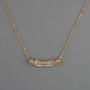Pendant on Chain, Gold-Tone Metal, 4x22mm, Thickness 1mm +/-, Chain Length 40-45cm +