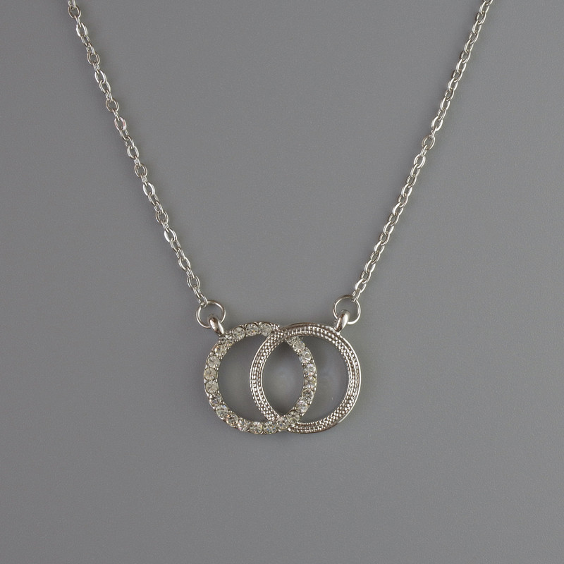 Pendant on Chain, Silver-Tone Metal, 13x17mm, Thickness 1mm +/-, Chain Length 40-45cm +