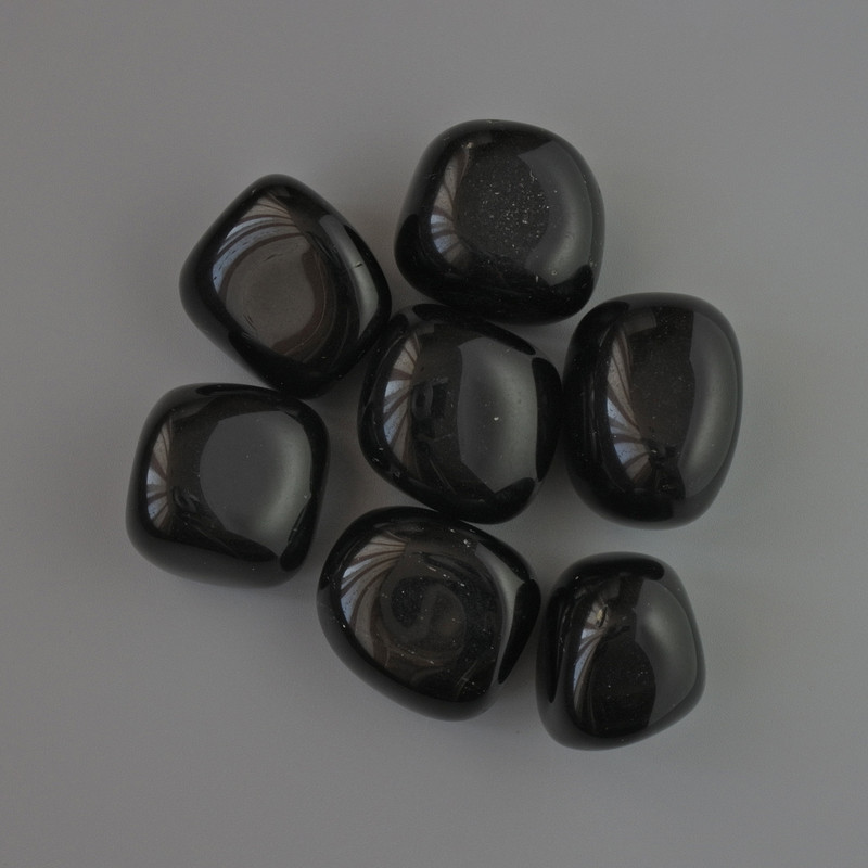Souvenir Natural Stone Black Agate Tumbled, diameter 22x20-22mm (+/-) 100g pack